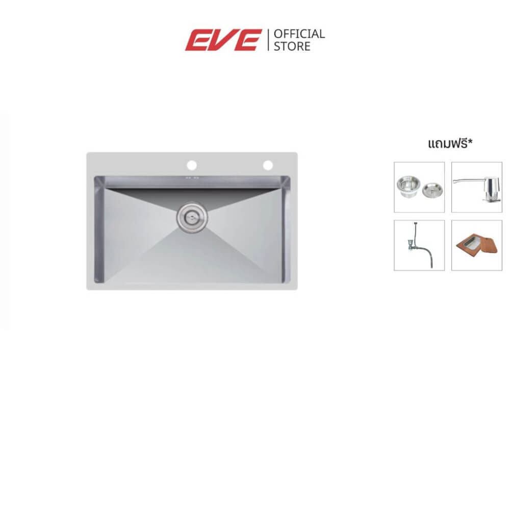 ซิงค์ล้างจาน สแตนเลส 1 หลุม EVE MIRACLE 760/510 ขนาด 76 ซม._7